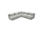 Jeanne - Canapé D'Angle Fixe Modulable - Tissu Velours Avec 4 Chauffeuses Et 1 Angle