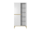 Kasha - Meuble Vitrine 2 Portes - Pieds Or