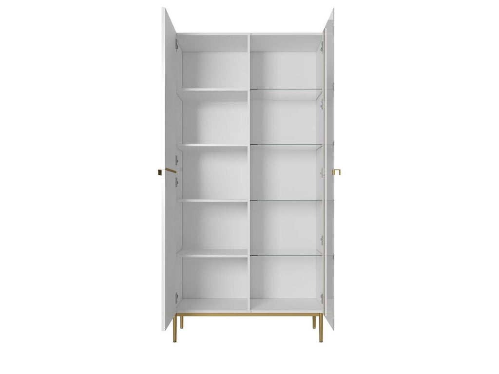 Kasha - Meuble Vitrine 2 Portes - Pieds Or