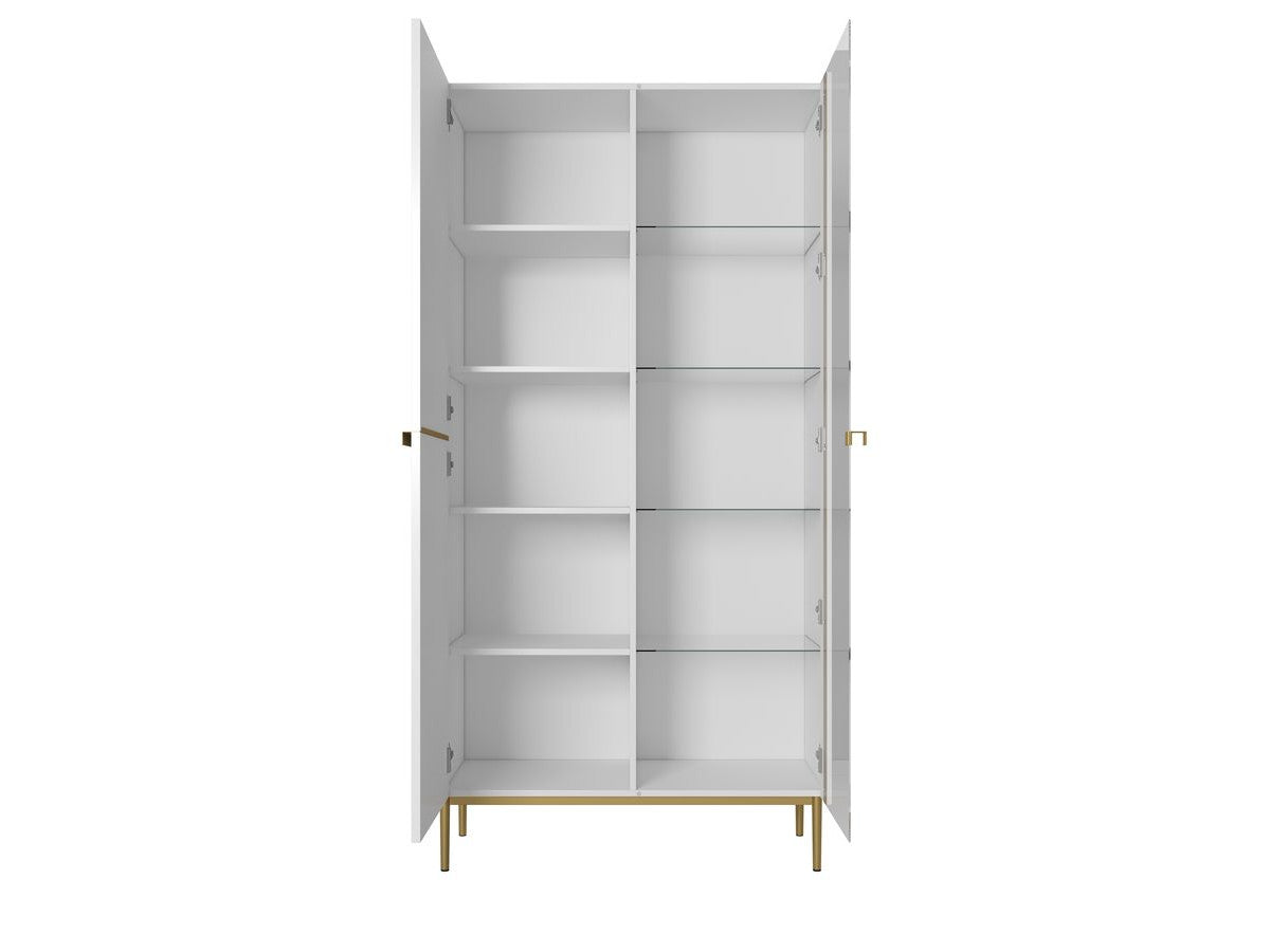 Kasha - Meuble Vitrine 2 Portes - Pieds Or
