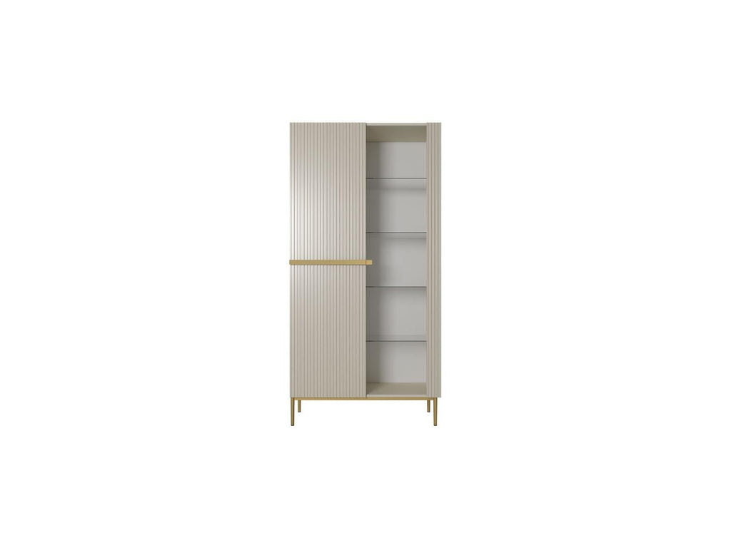 Kasha - Meuble Vitrine 2 Portes - Pieds Or