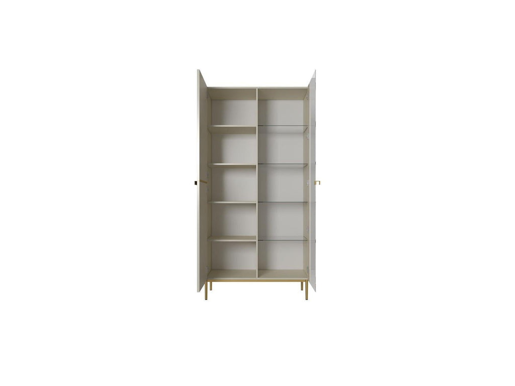 Kasha - Meuble Vitrine 2 Portes - Pieds Or