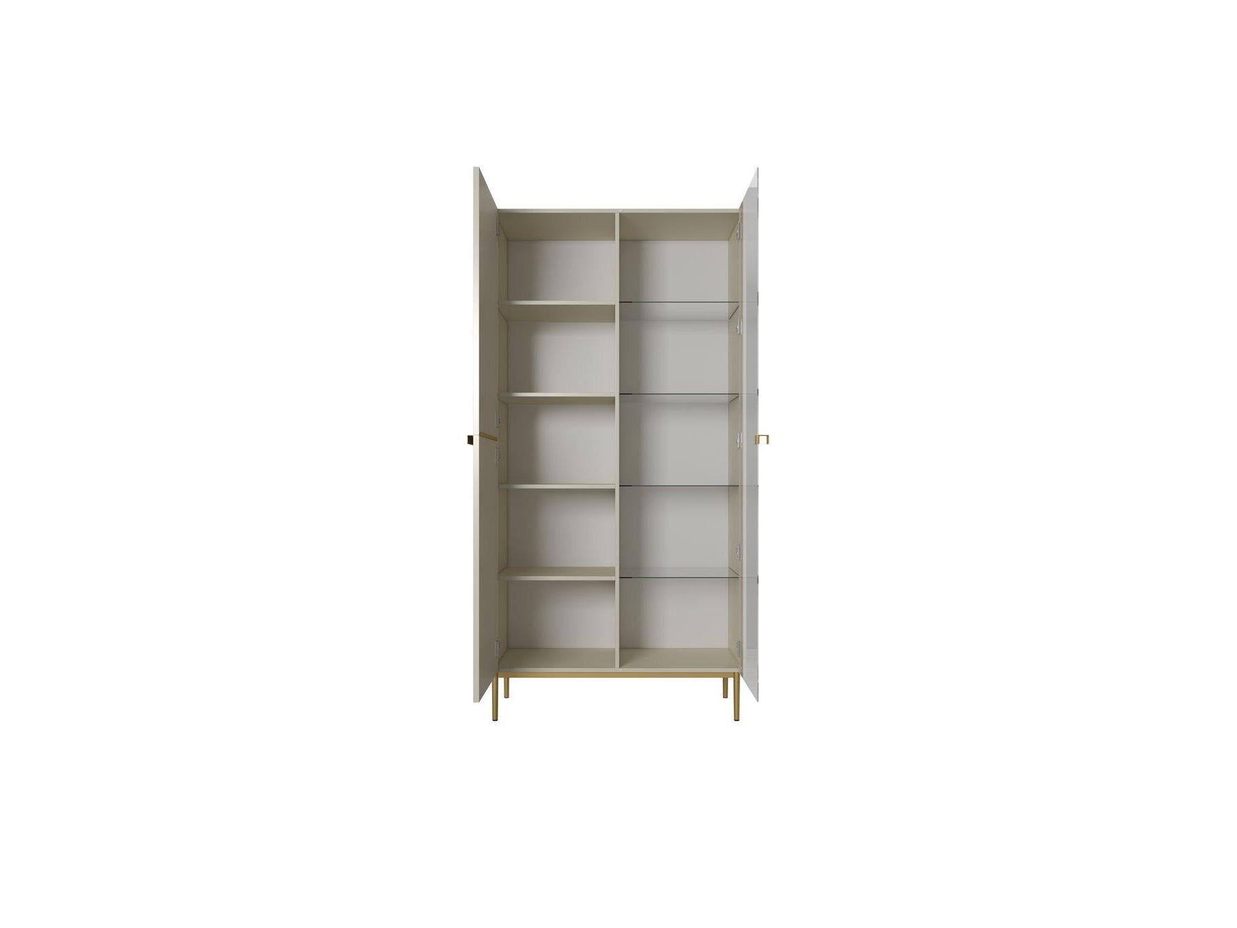 Kasha - Meuble Vitrine 2 Portes - Pieds Or