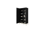 Kasha - Meuble Vitrine 2 Portes - Pieds Or
