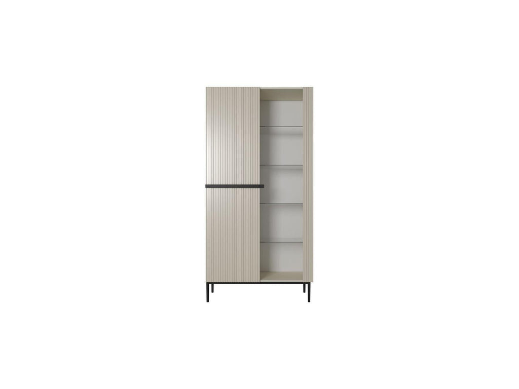 Kasha - Meuble Vitrine 2 Portes - Pieds Noirs
