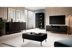 Kasha - Meuble Vitrine 2 Portes - Pieds Noirs