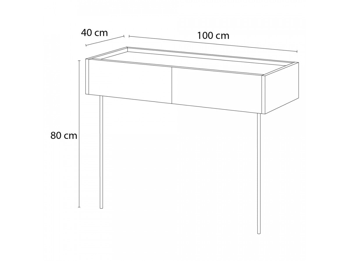 Atlas - Console Suspendue 2 Tiroirs