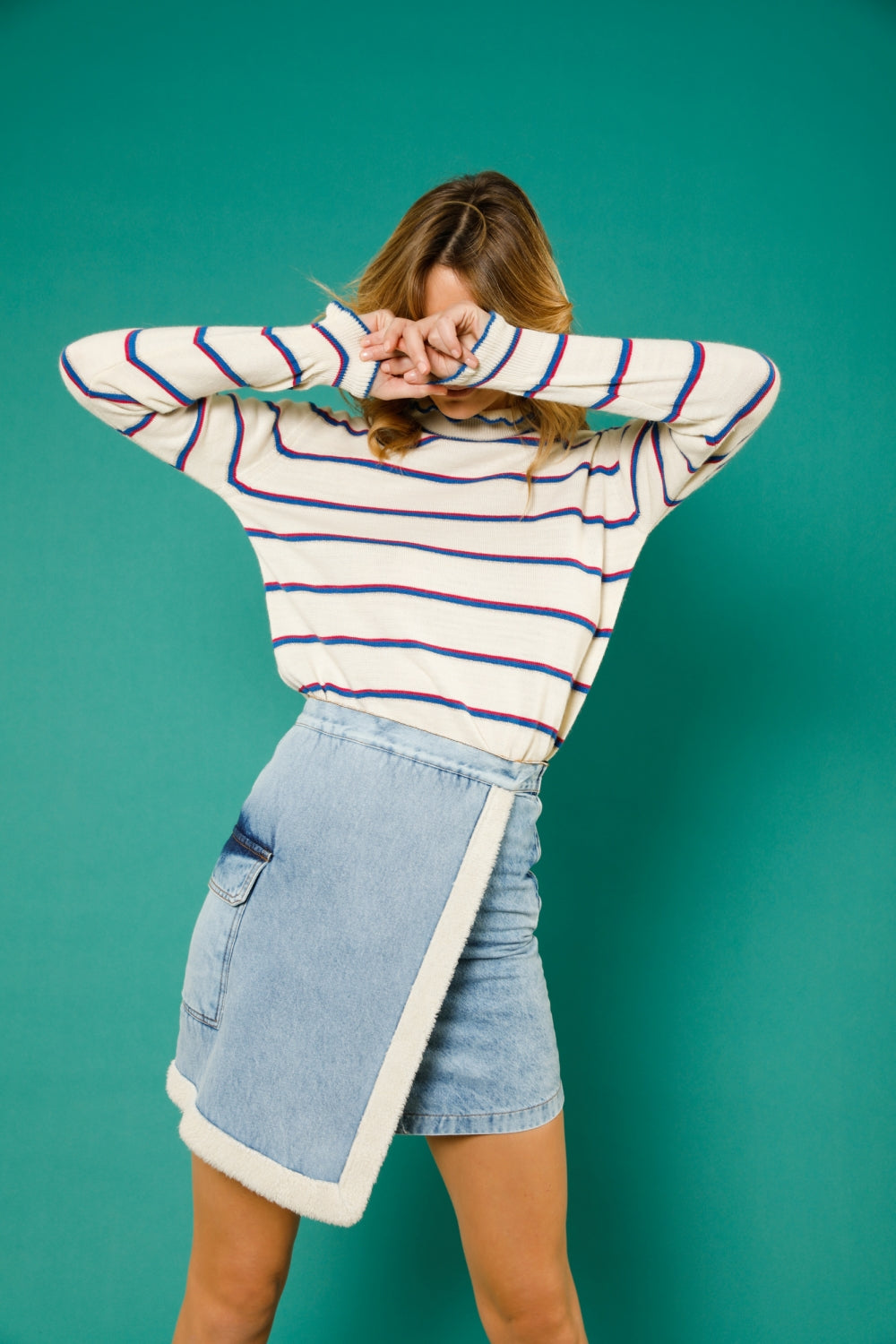 Mini Jupe Denim Mouton Blue Washed