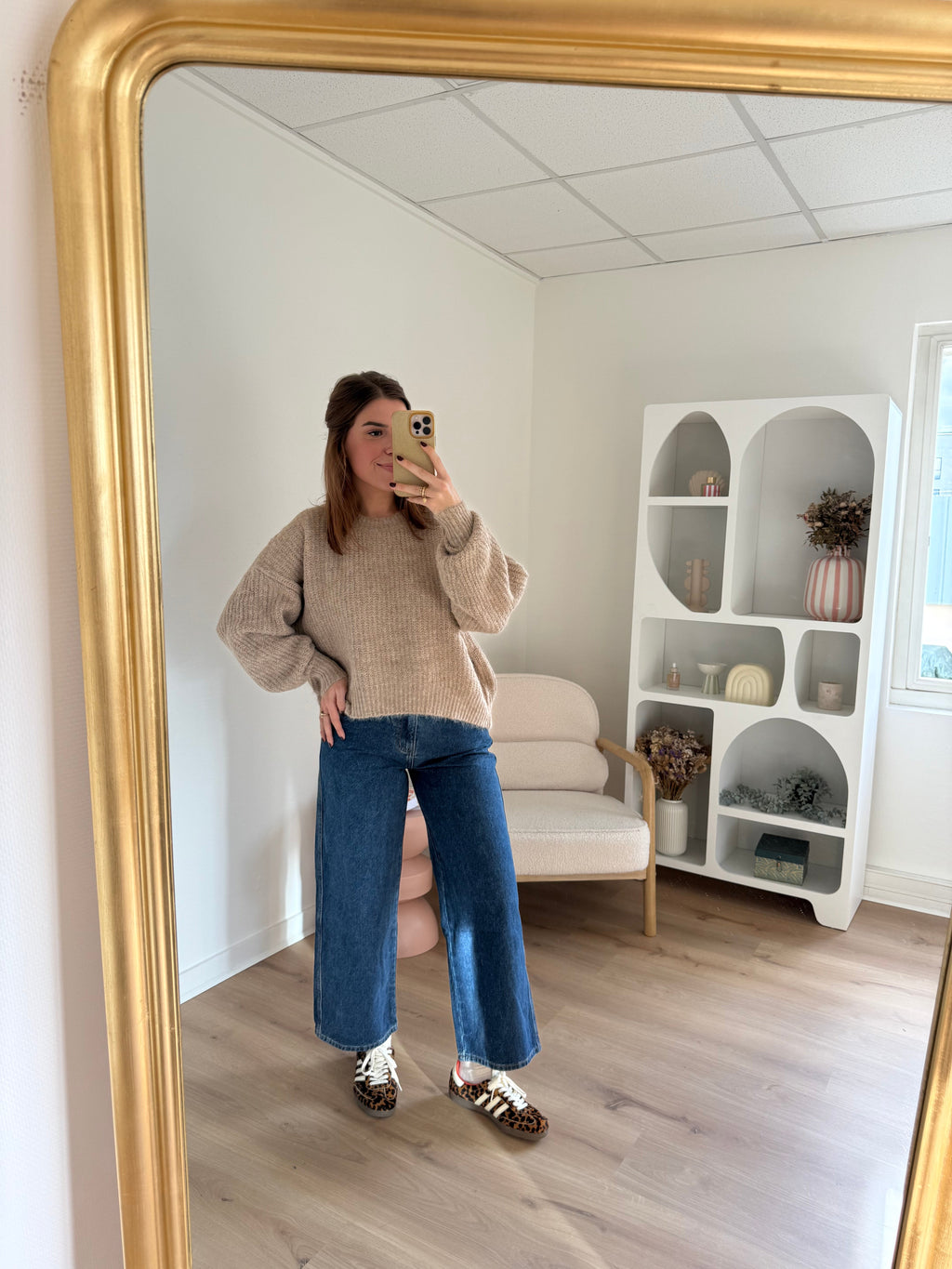 Pull En Maille Jade Taupe