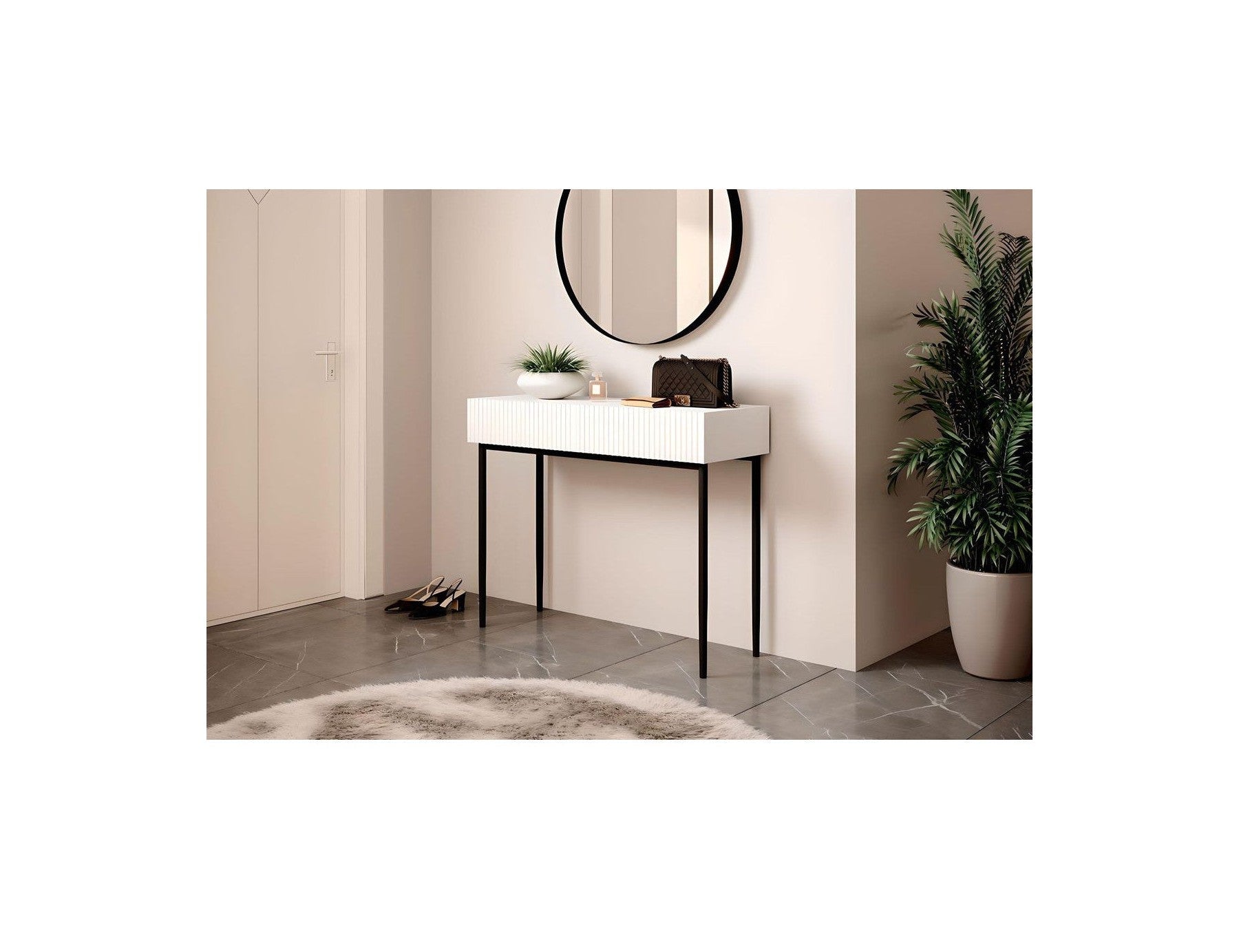 Kasha - Console 2 Tiroirs - Pieds Noirs