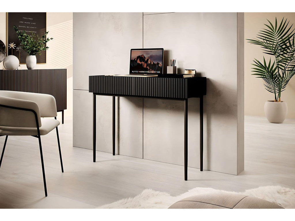 Kasha - Console 2 Tiroirs - Pieds Noirs