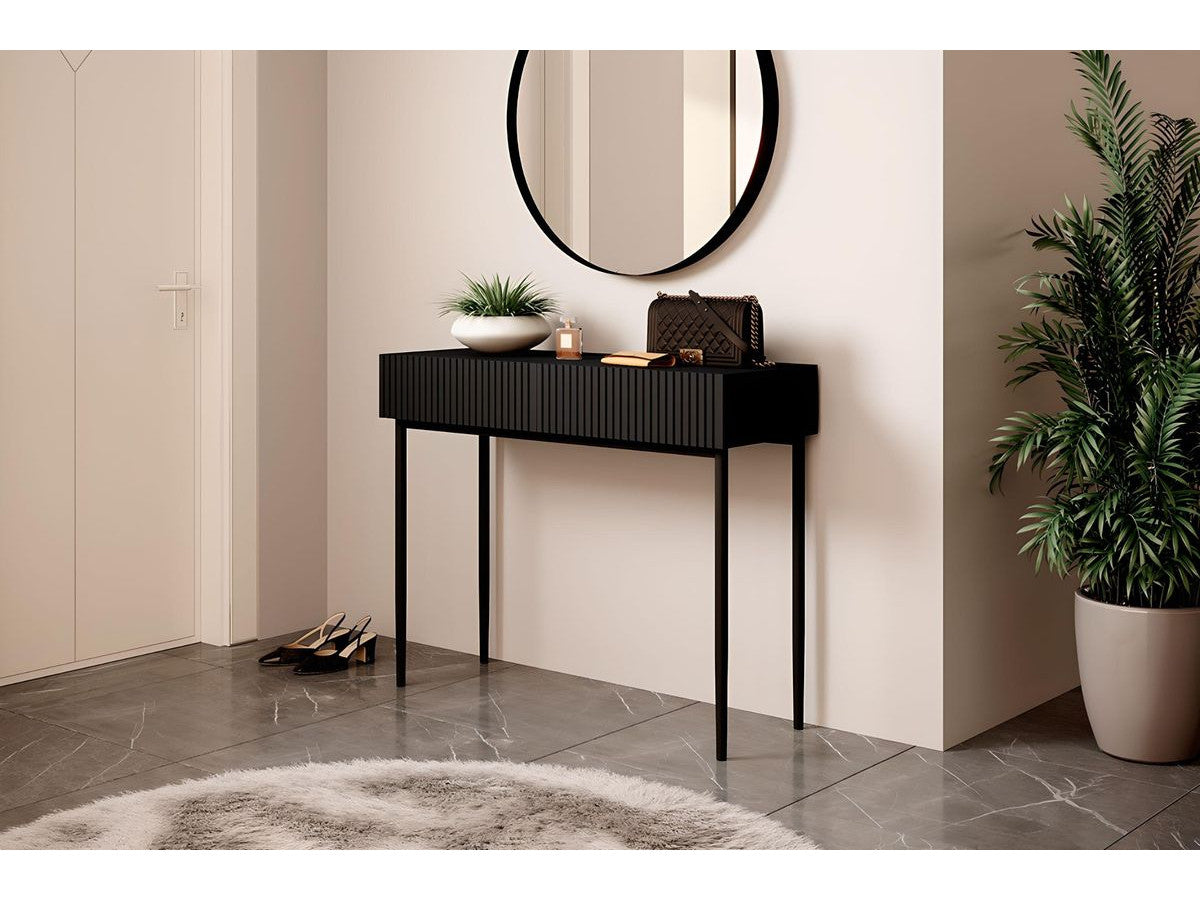 Kasha - Console 2 Tiroirs - Pieds Noirs