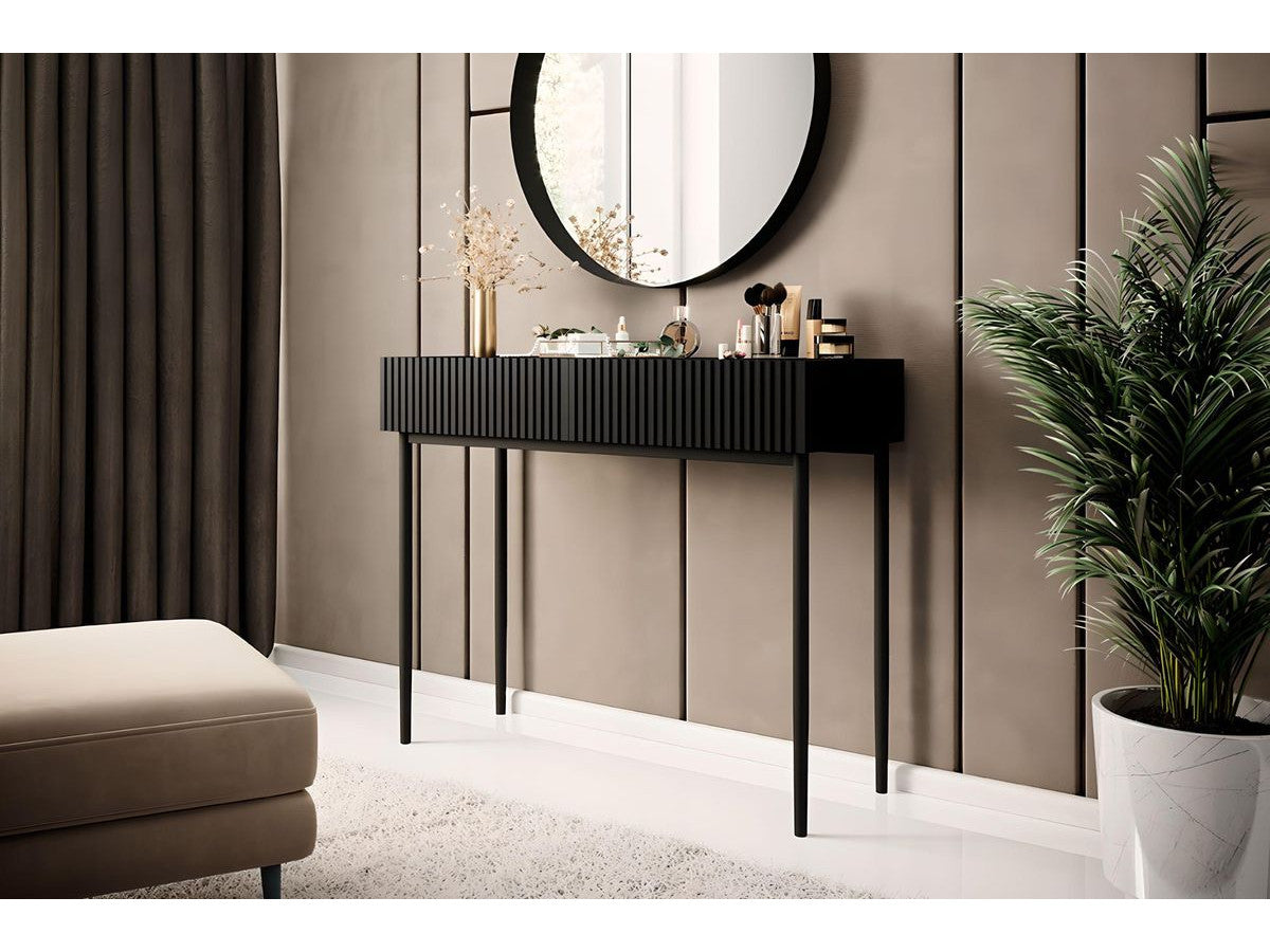 Kasha - Console 2 Tiroirs - Pieds Noirs