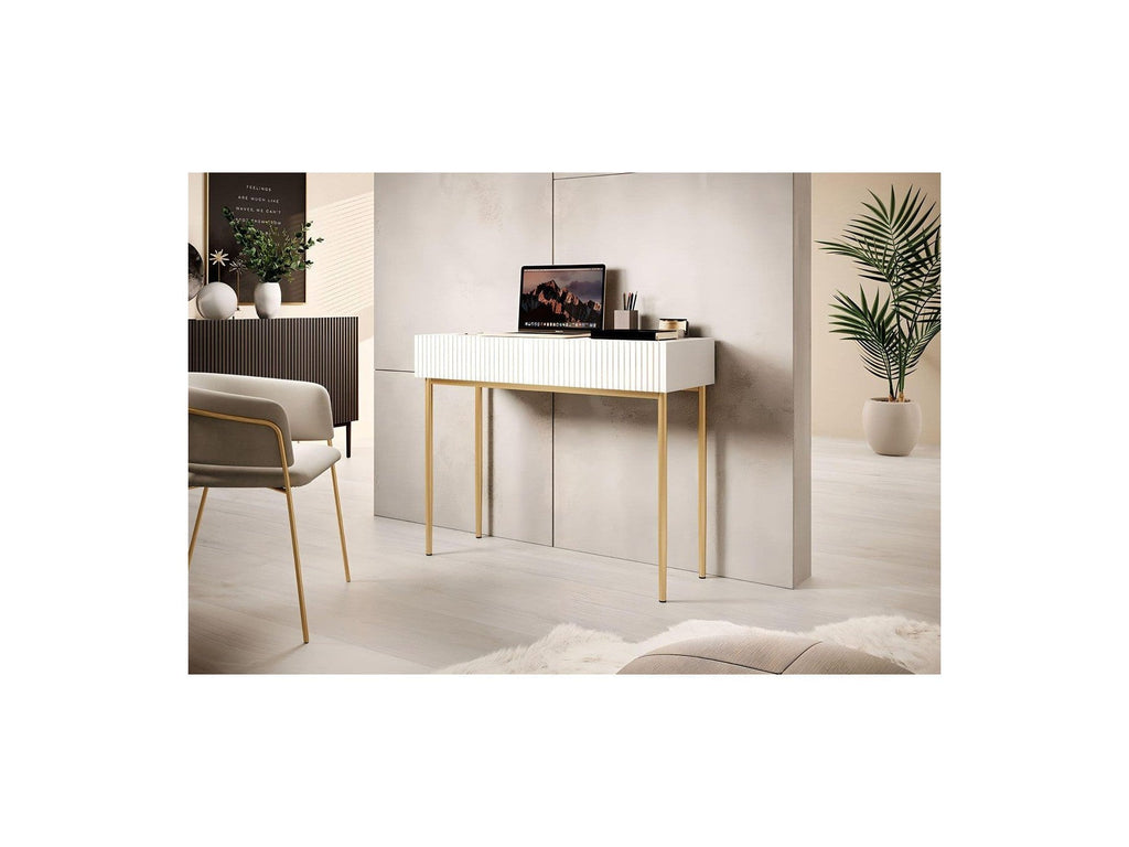 Kasha - Console 2 Tiroirs - Pieds Or