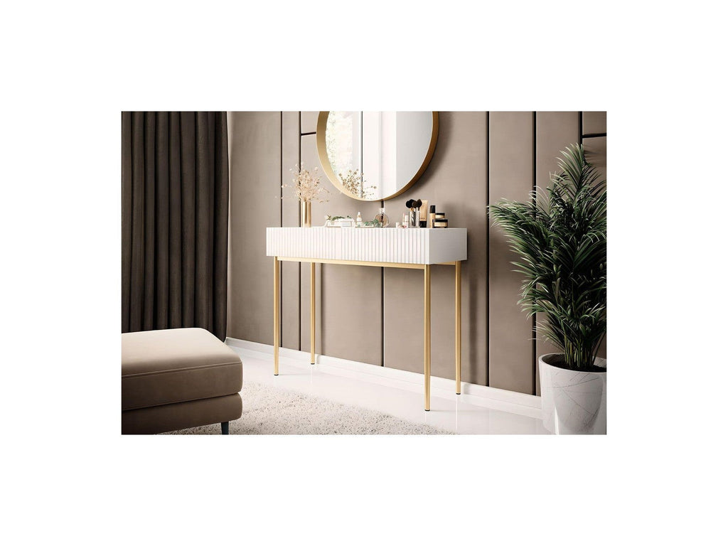 Kasha - Console 2 Tiroirs - Pieds Or