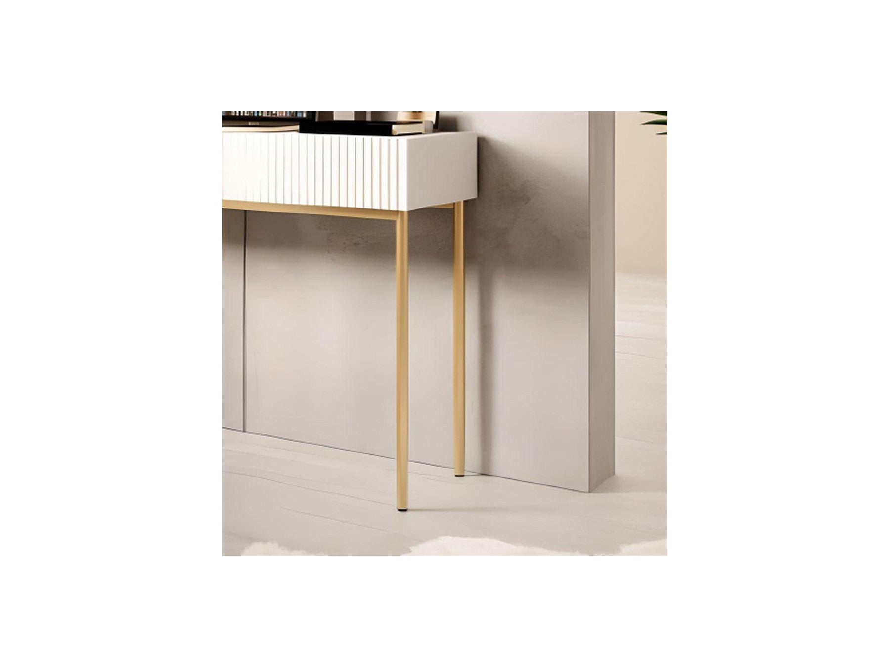 Kasha - Console 2 Tiroirs - Pieds Or