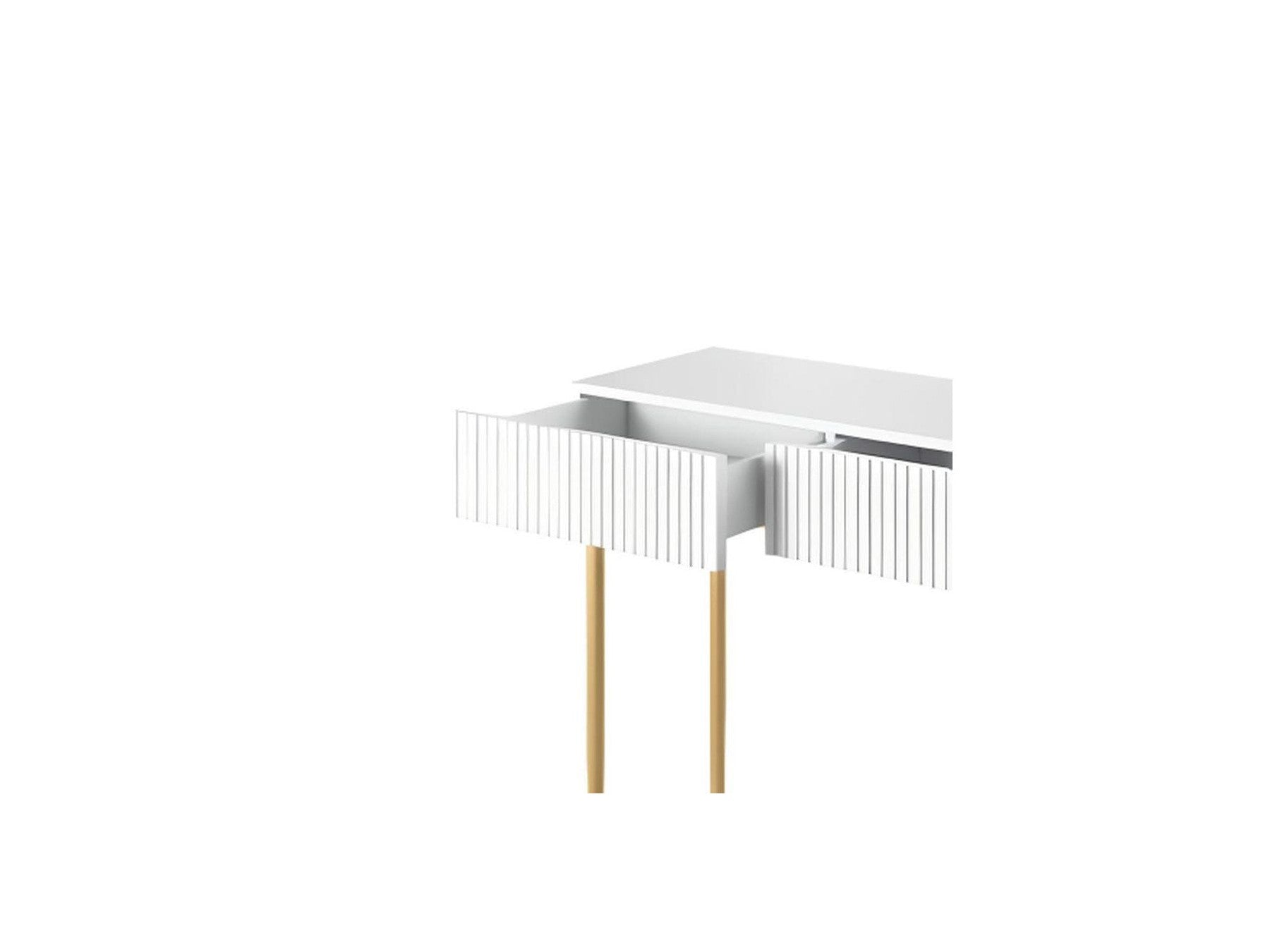 Kasha - Console 2 Tiroirs - Pieds Or