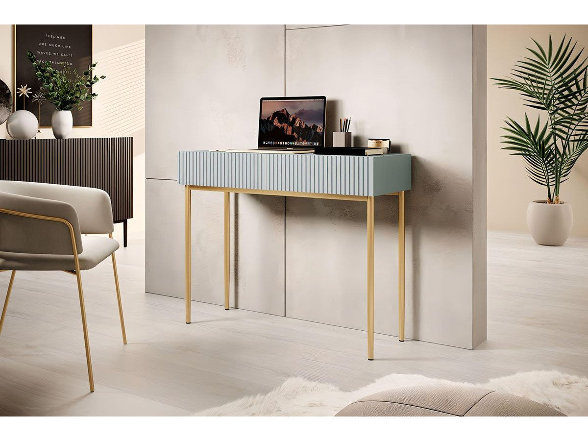 Kasha - Console 2 Tiroirs - Pieds Or