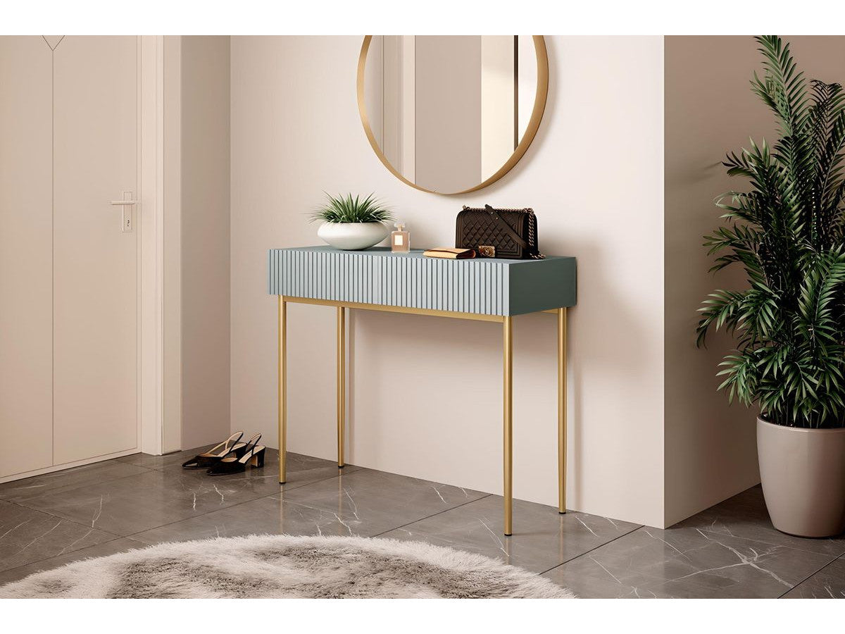 Kasha - Console 2 Tiroirs - Pieds Or