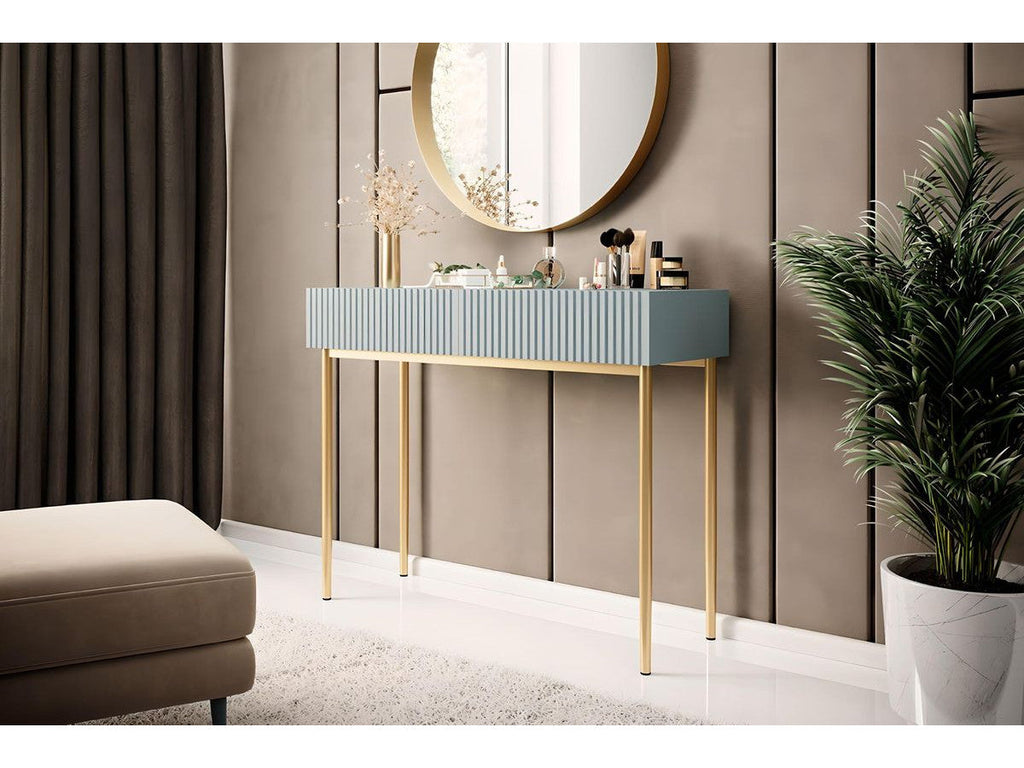 Kasha - Console 2 Tiroirs - Pieds Or