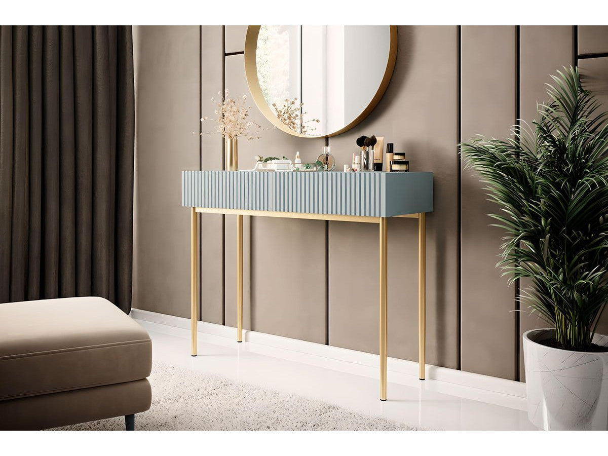 Kasha - Console 2 Tiroirs - Pieds Or