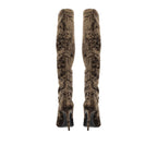 Bottes Saint Laurent Talia Velvet - Brown - Femme