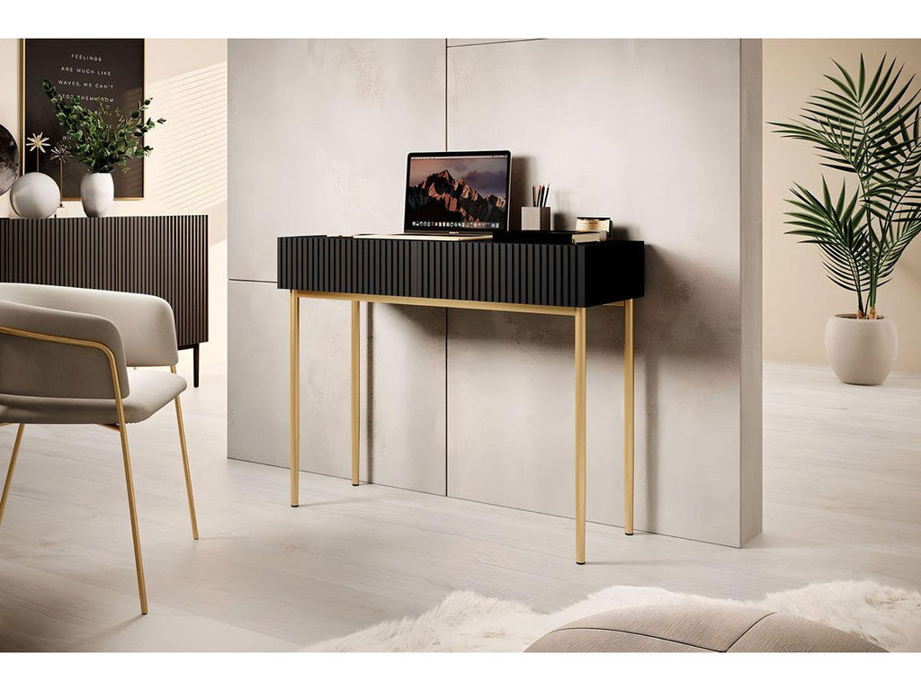 Kasha - Console 2 Tiroirs - Pieds Or