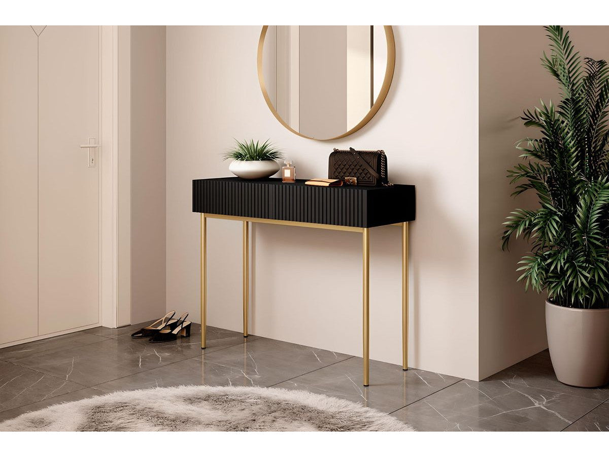 Kasha - Console 2 Tiroirs - Pieds Or