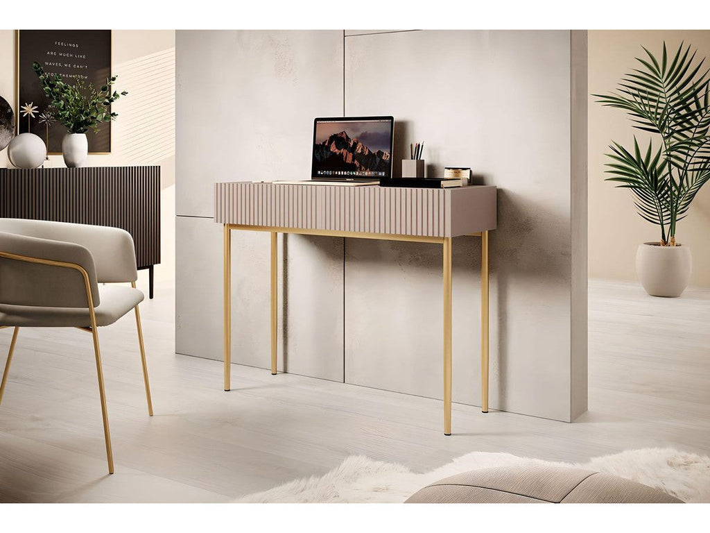 Kasha - Console 2 Tiroirs - Pieds Or