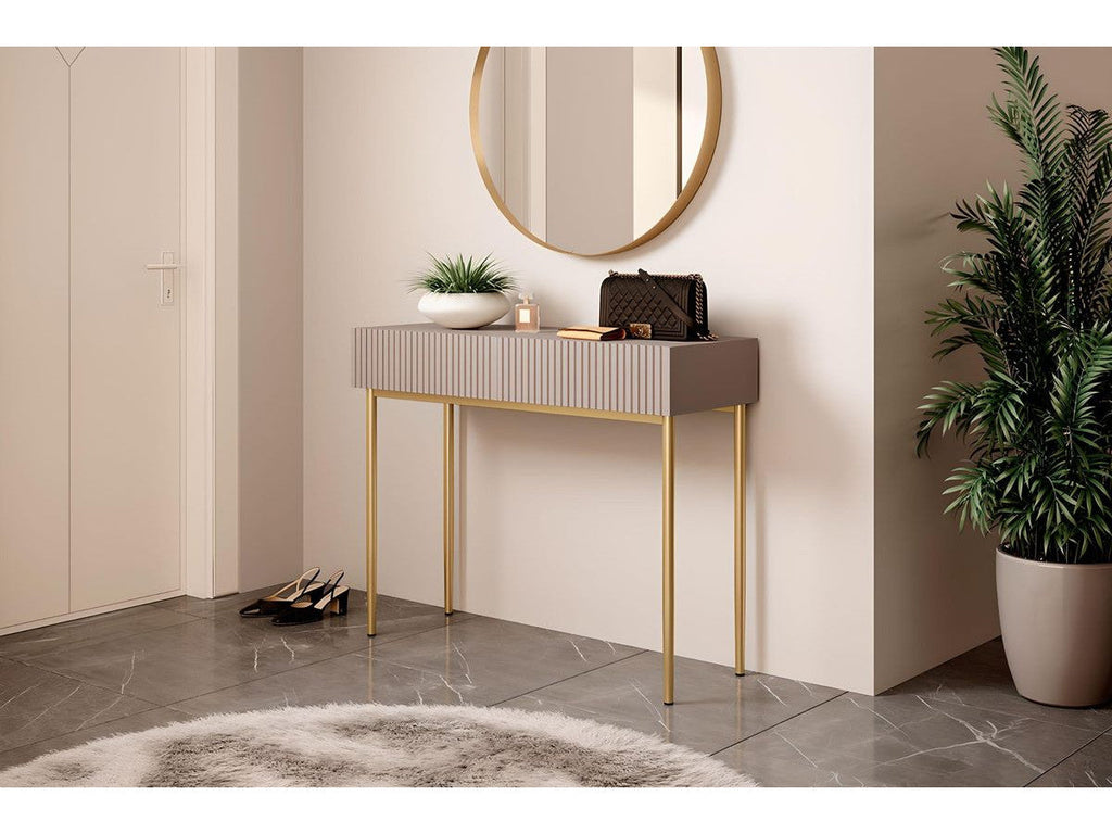 Kasha - Console 2 Tiroirs - Pieds Or