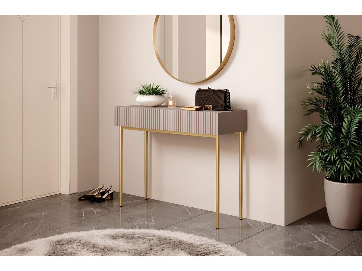 Kasha - Console 2 Tiroirs - Pieds Or