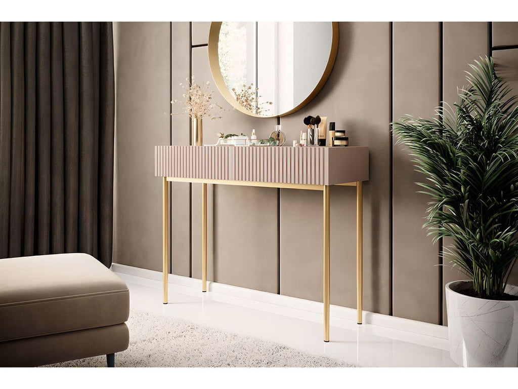 Kasha - Console 2 Tiroirs - Pieds Or