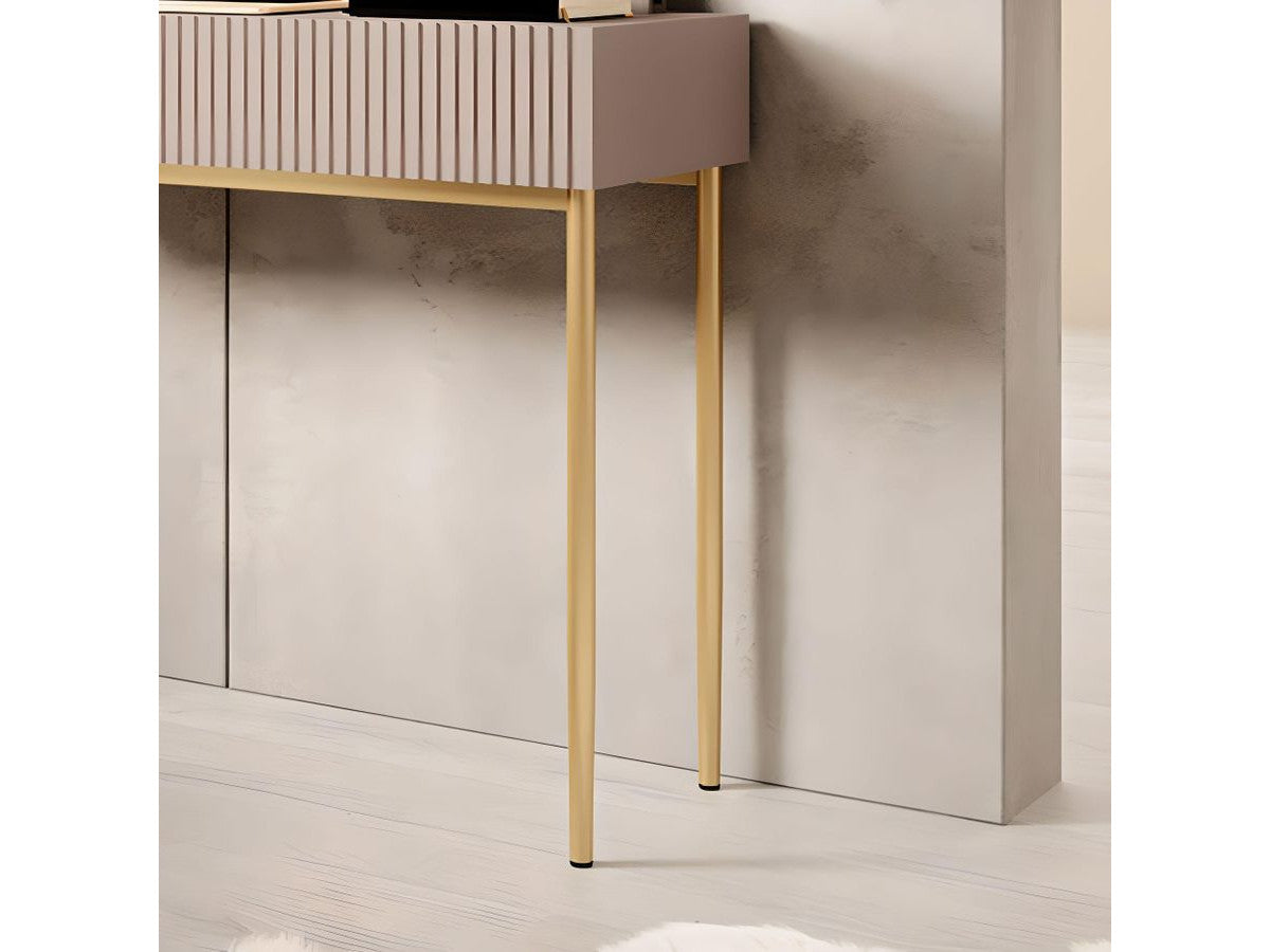 Kasha - Console 2 Tiroirs - Pieds Or