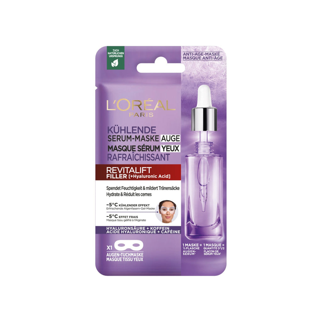 L'Oréal Paris - Rituel Soins Yeux Anti-Rides Acide Hyaluronique : 1 Sérum Yeux + 2 Masques Tissus Yeux