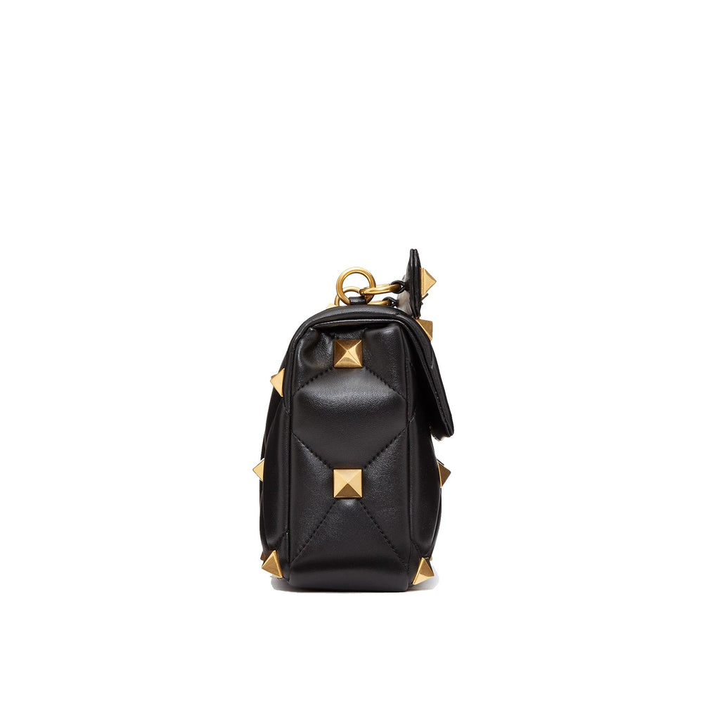 Valentino Garavani Roman Stud Medium Shoulder Bag - Black - Femme