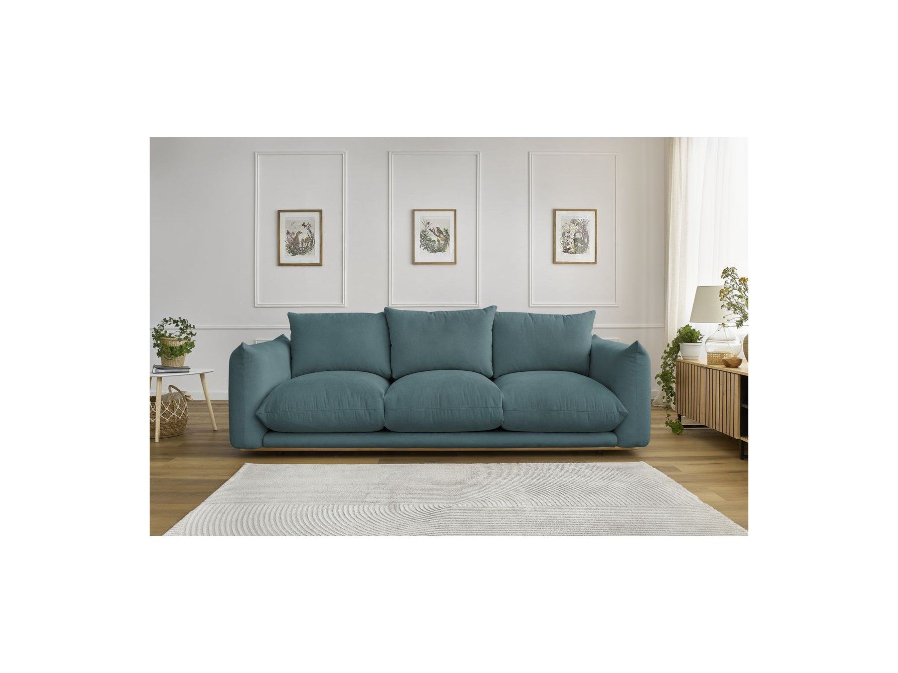 Ernest - Canapé Droit Fixe 3 Places - Tissu Lisse