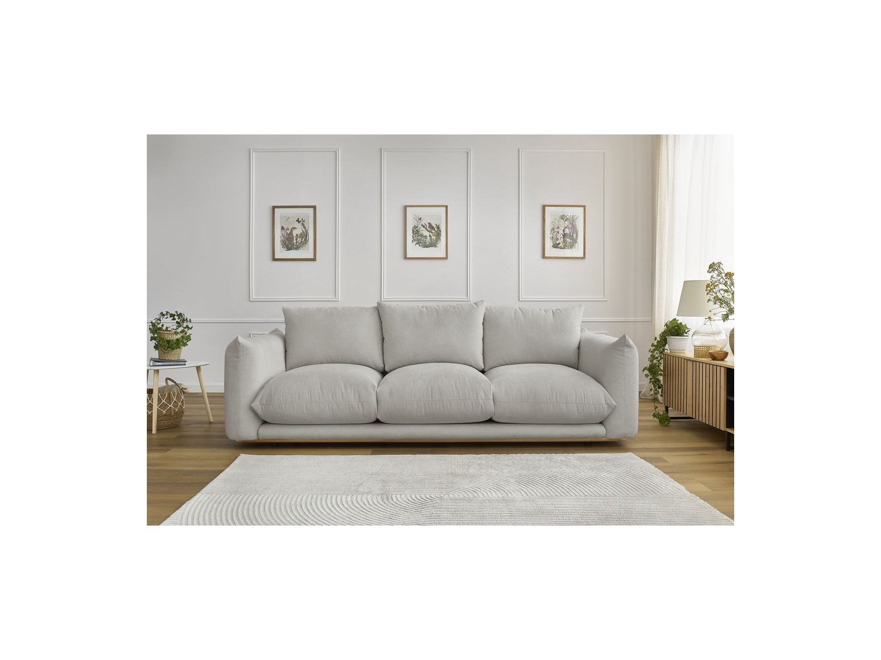 Ernest - Canapé Droit Fixe 3 Places - Tissu Lisse