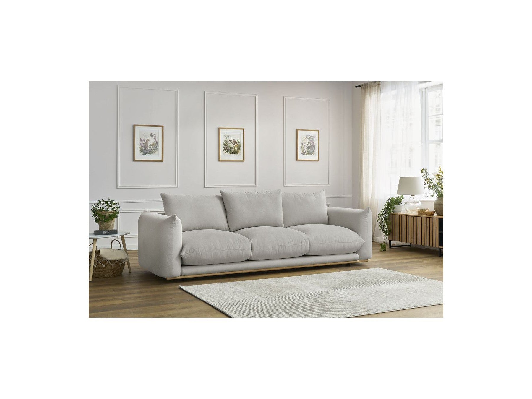 Ernest - Canapé Droit Fixe 3 Places - Tissu Lisse