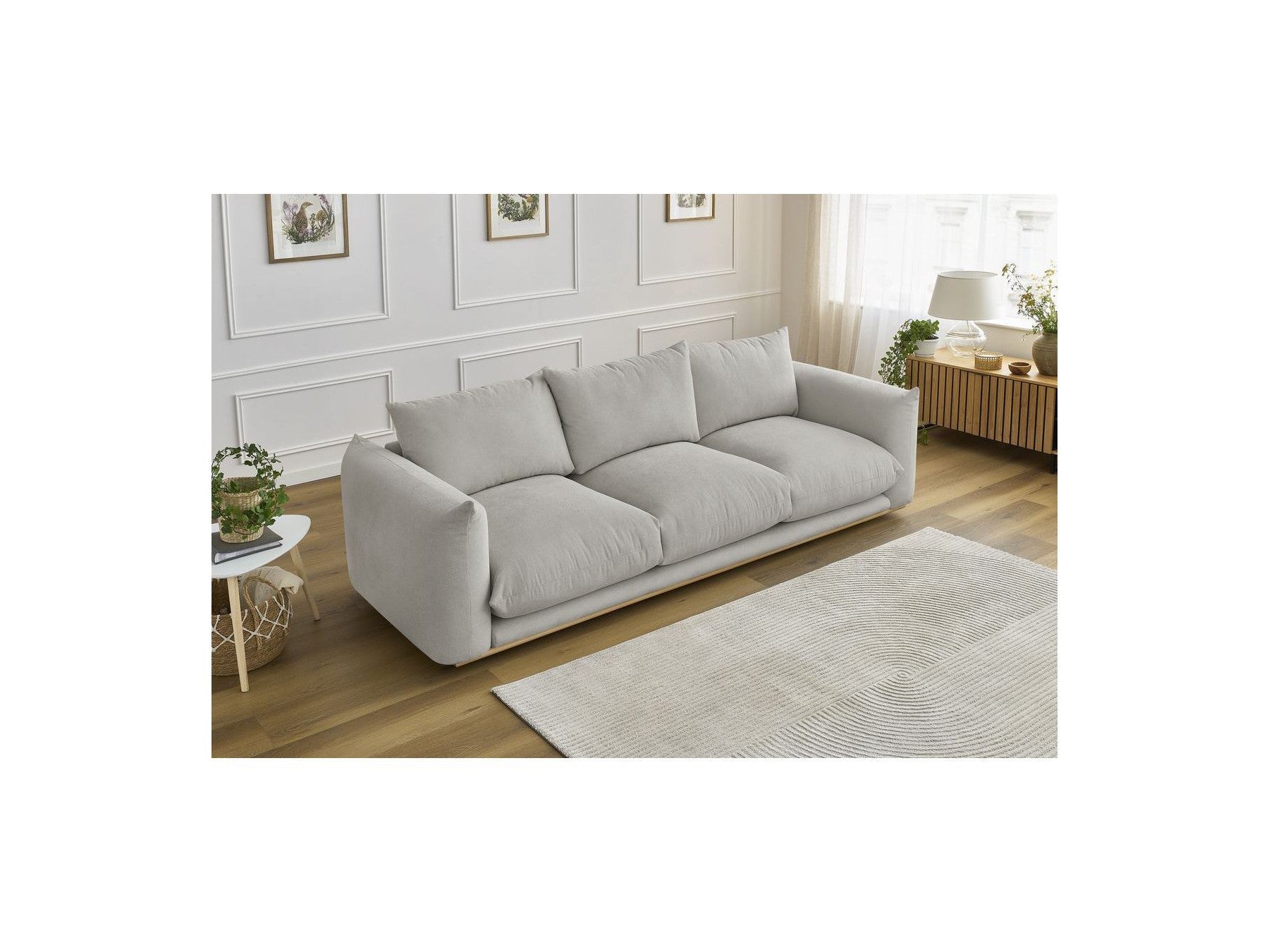 Ernest - Canapé Droit Fixe 3 Places - Tissu Lisse