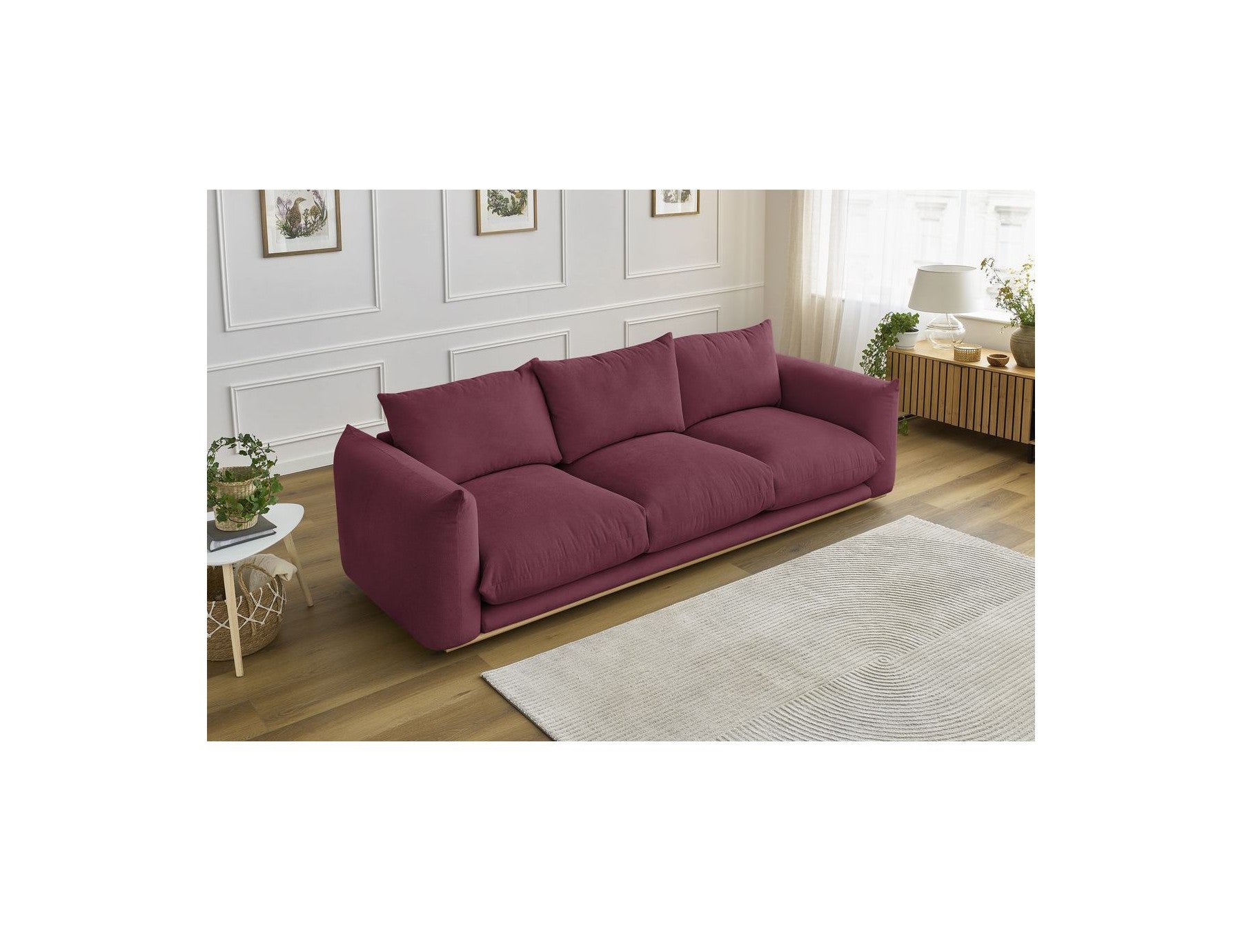 Ernest - Canapé Droit Fixe 3 Places - Tissu Lisse