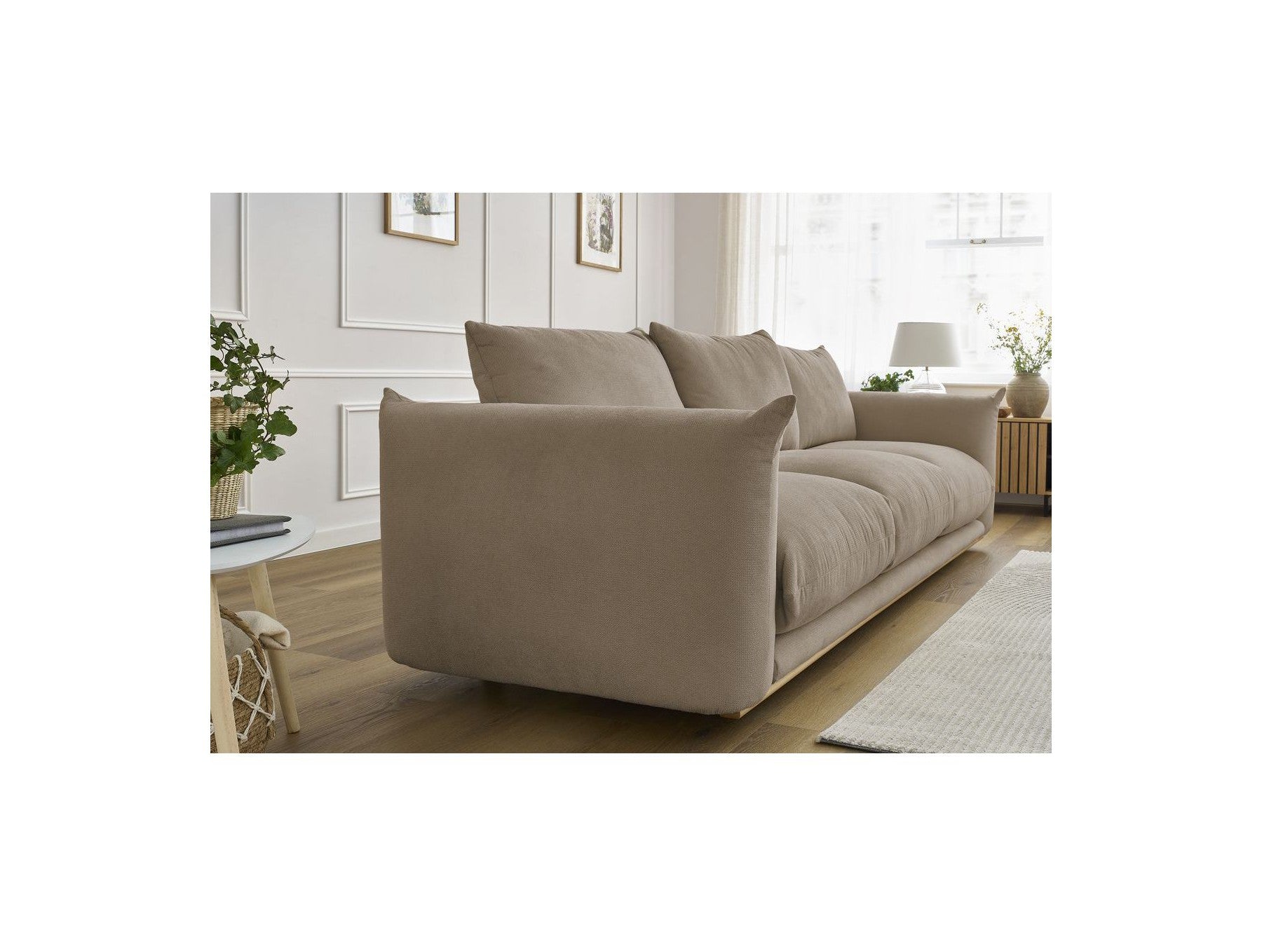 Ernest - Canapé Droit Fixe 3 Places - Tissu Lisse