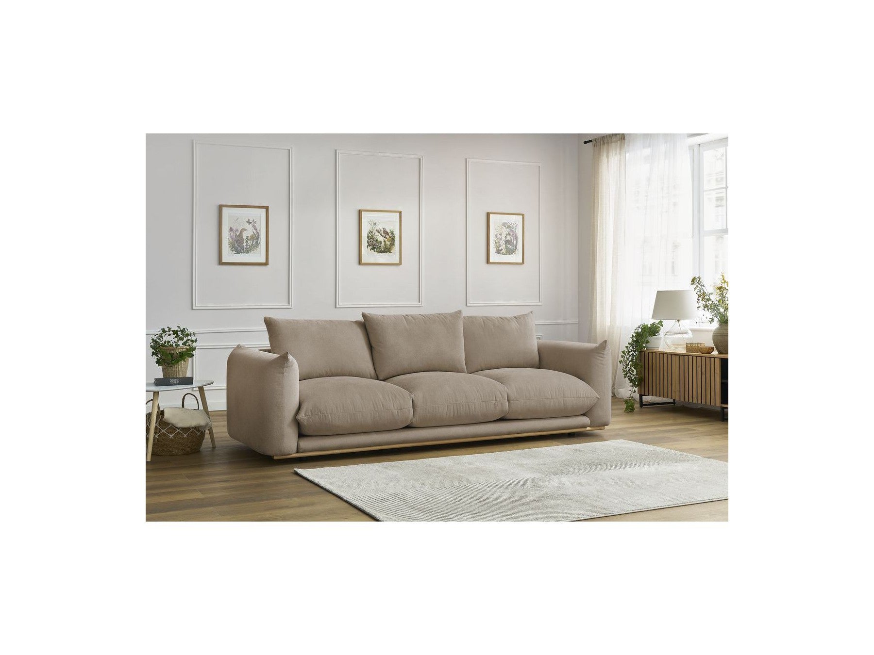 Ernest - Canapé Droit Fixe 3 Places - Tissu Lisse