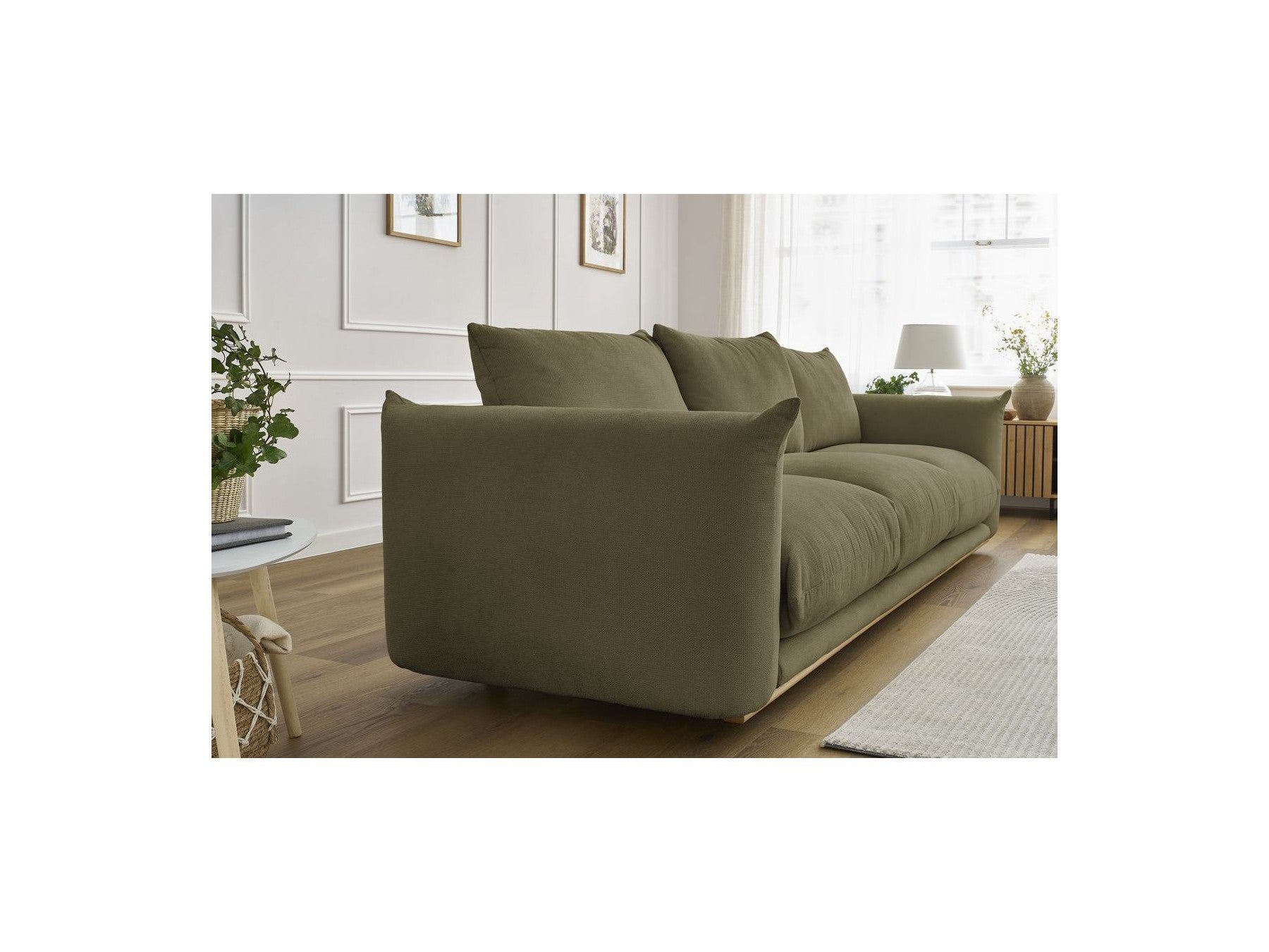 Ernest - Canapé Droit Fixe 3 Places - Tissu Lisse