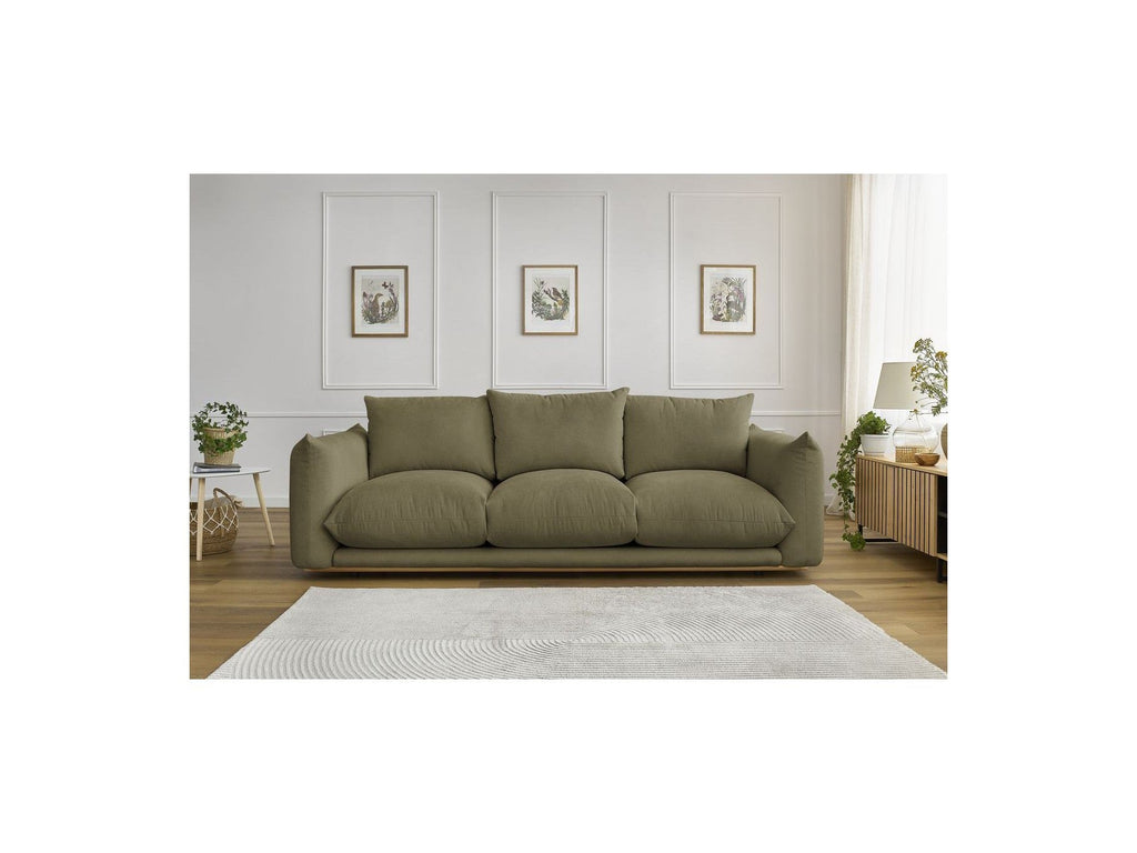 Ernest - Canapé Droit Fixe 3 Places - Tissu Lisse