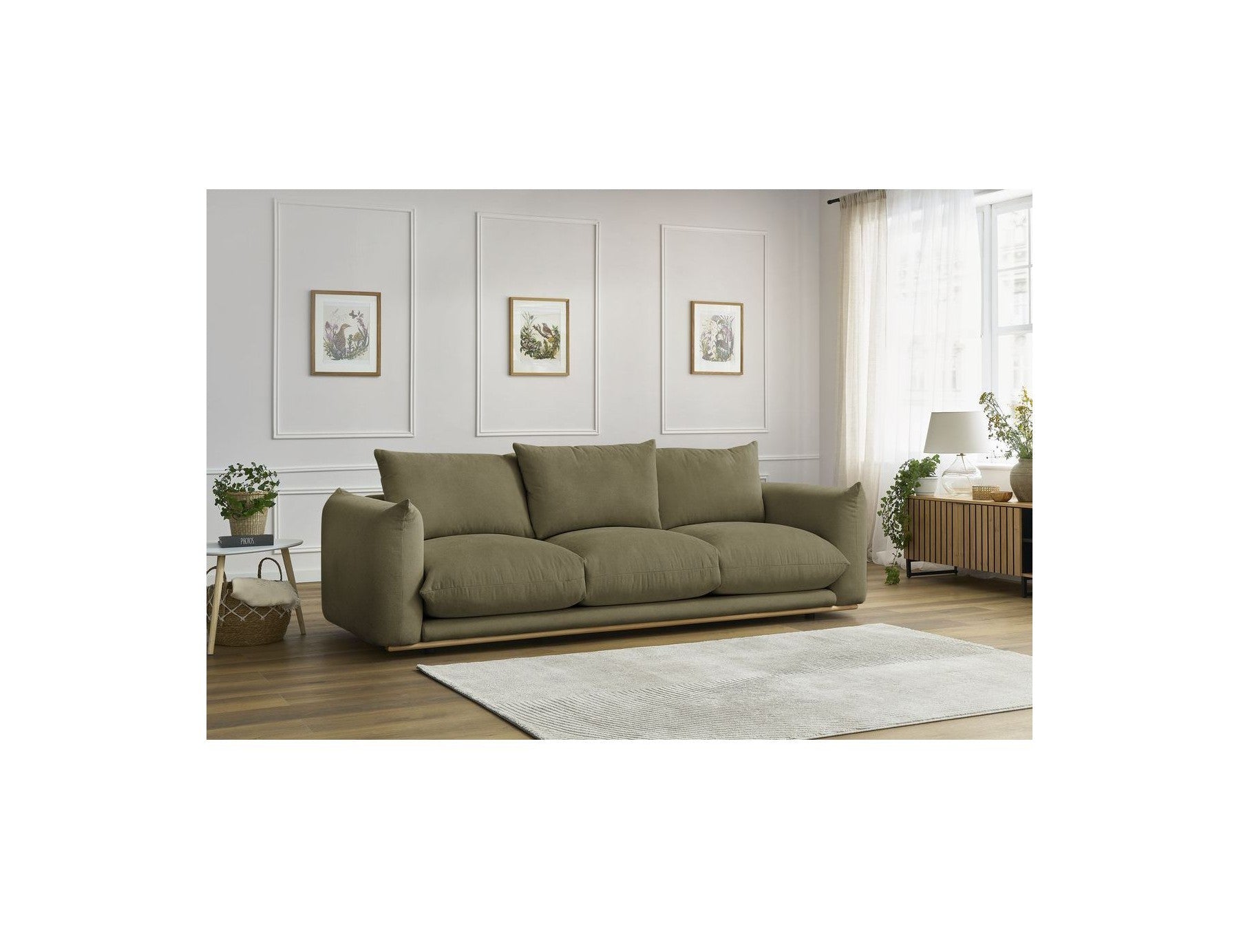 Ernest - Canapé Droit Fixe 3 Places - Tissu Lisse