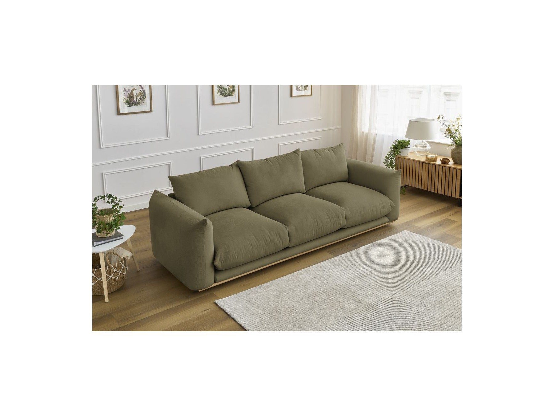 Ernest - Canapé Droit Fixe 3 Places - Tissu Lisse