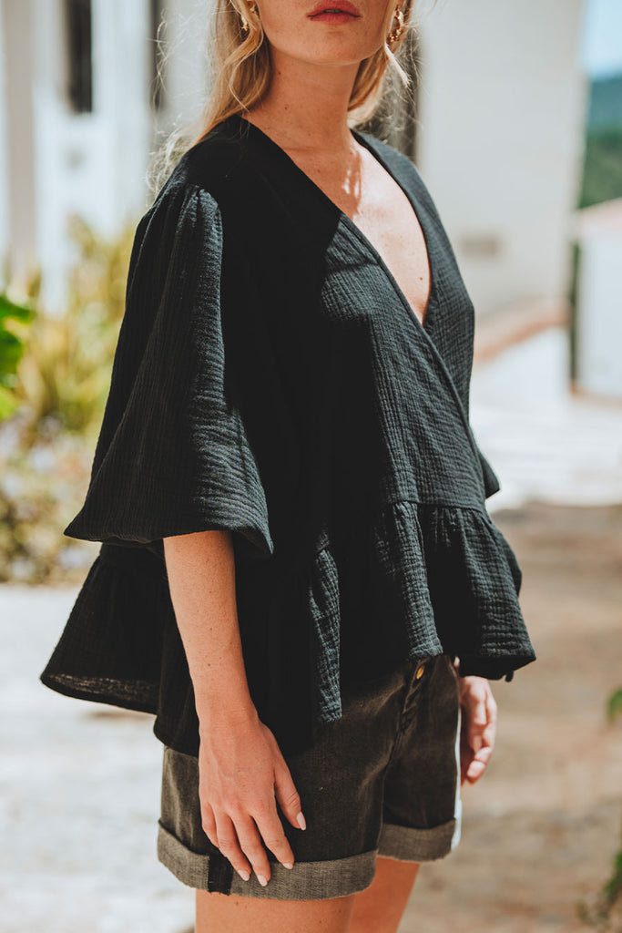 Blouse Soizic Noir Coton