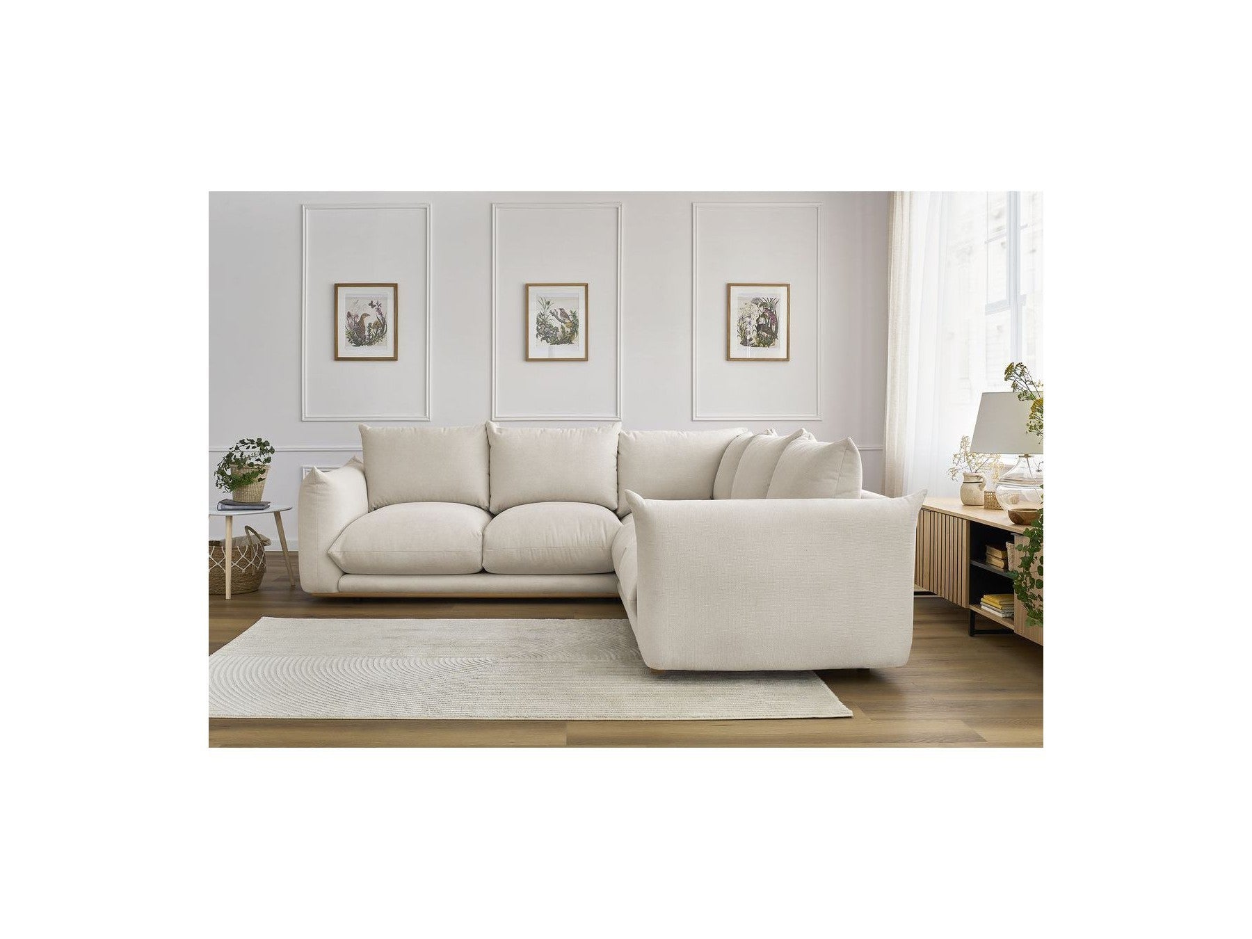 Ernest - Canapé D'Angle Réversible - Tissu Lisse