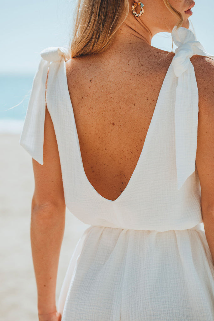 Combishort Fleurine Blanc Coton