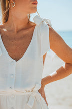 Combishort Fleurine Blanc Coton